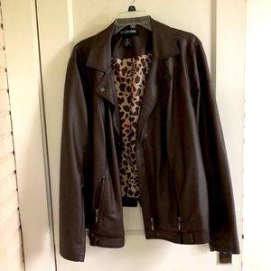 Faux-leather jacket